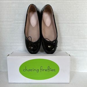 Chasing Fireflies Girls Black Patent Ballerina Flats Size Big Kid 3M